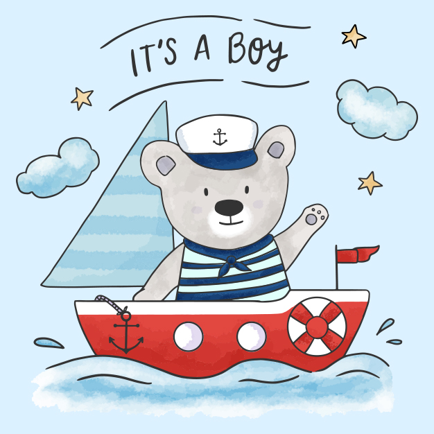It's a Boy - Teddy Bear eGreeting card template