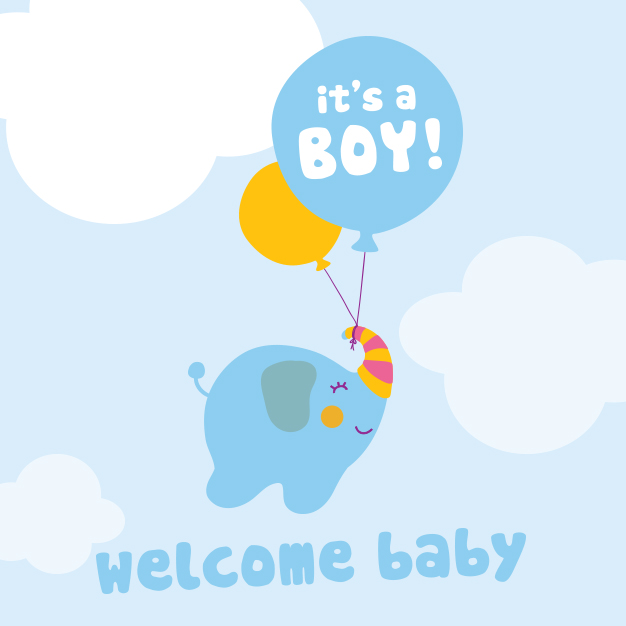 It's a Boy - Welcome Baby eGreeting card template