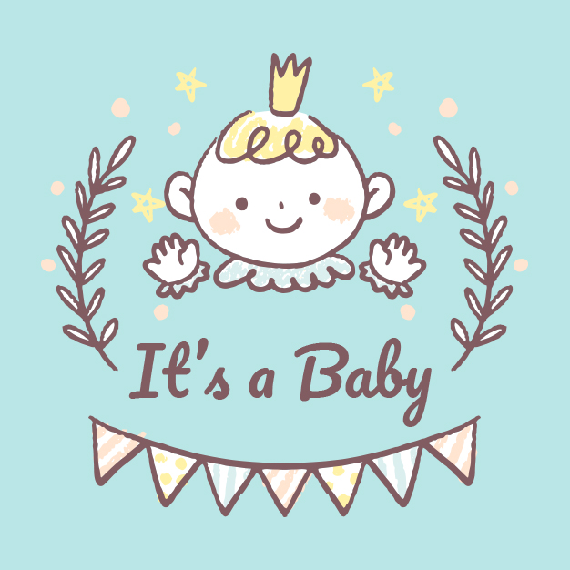 It's a Baby- Doll eGreeting card template
