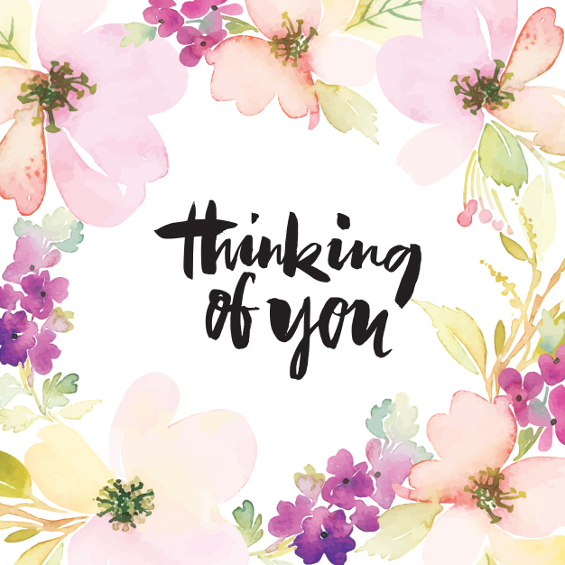 Thinking of You Flowers greeting card template